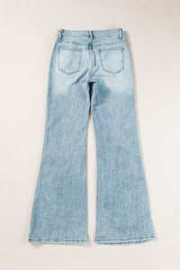 Dusk Blue Acid Wash Extra Wide Leg High Waist Long Jeans