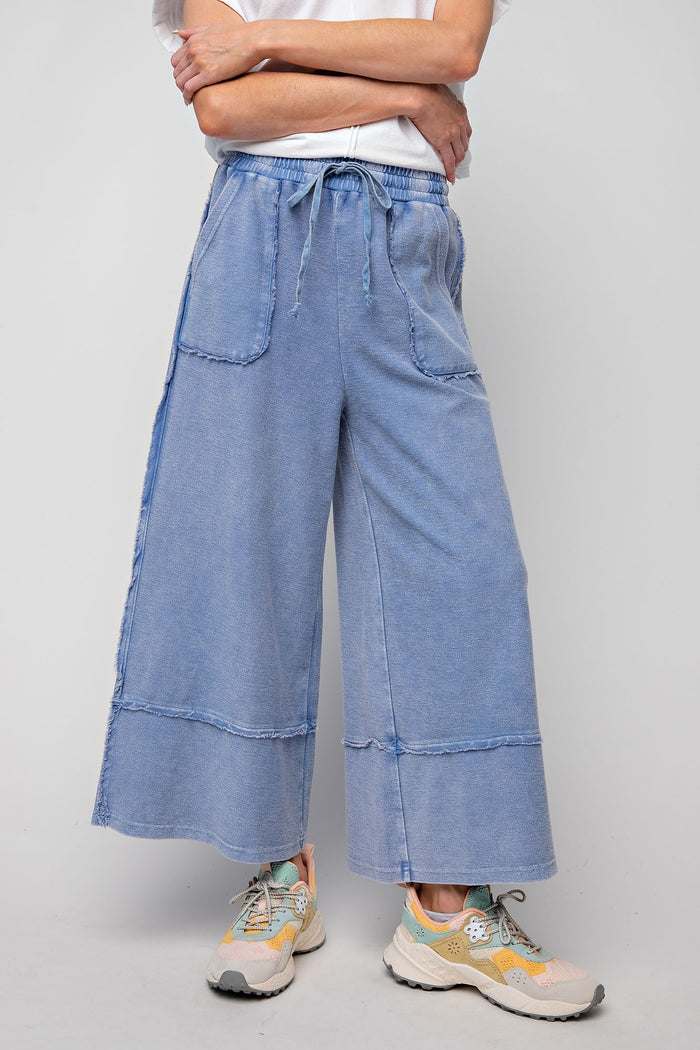 Mineral washed feel good wide leg pants