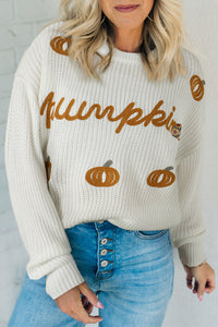 White XOXO Glitter Print Round Neck Casual Sweater