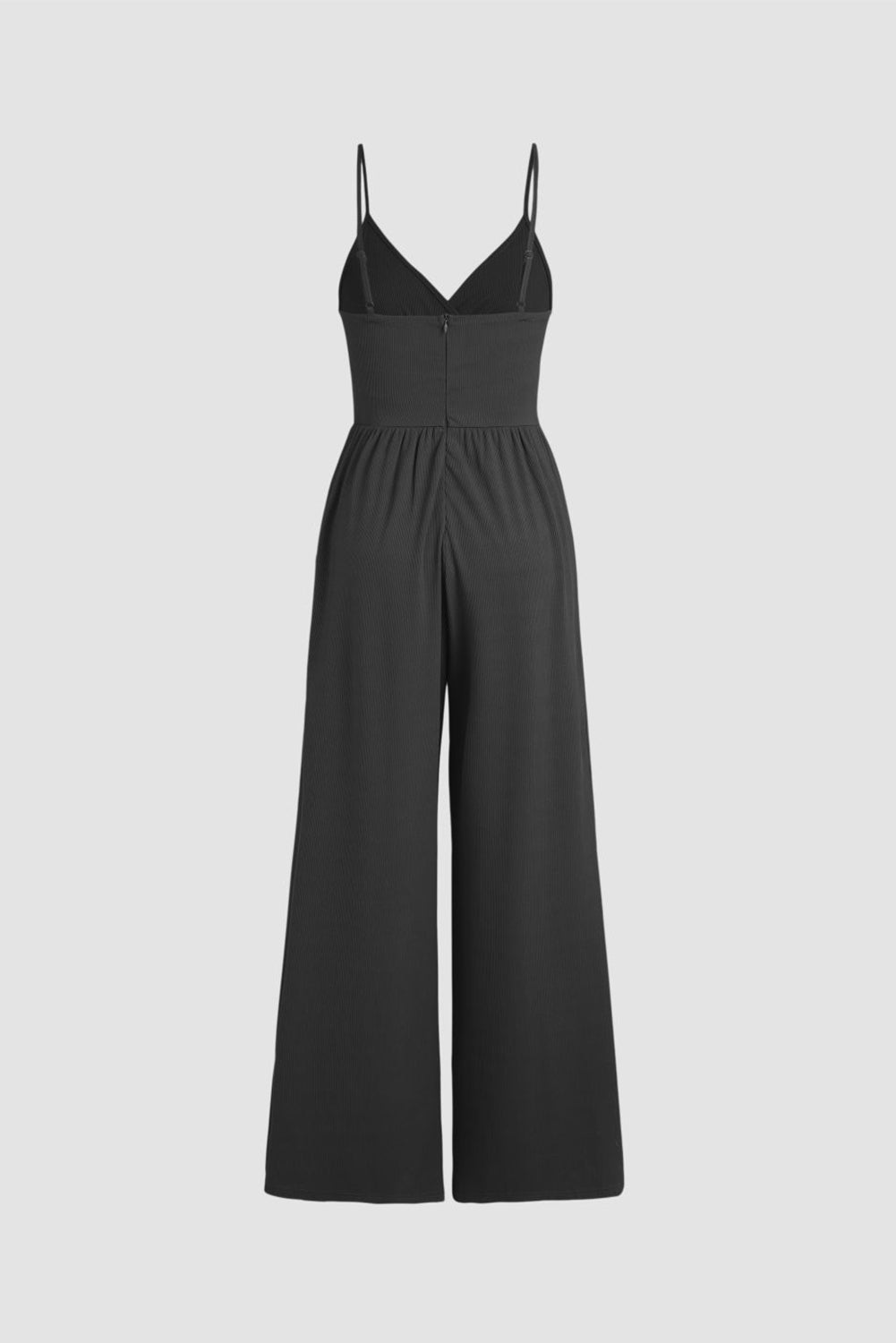 Black Wide Leg High Waist Sexy V Neck Cami Jumpsuit