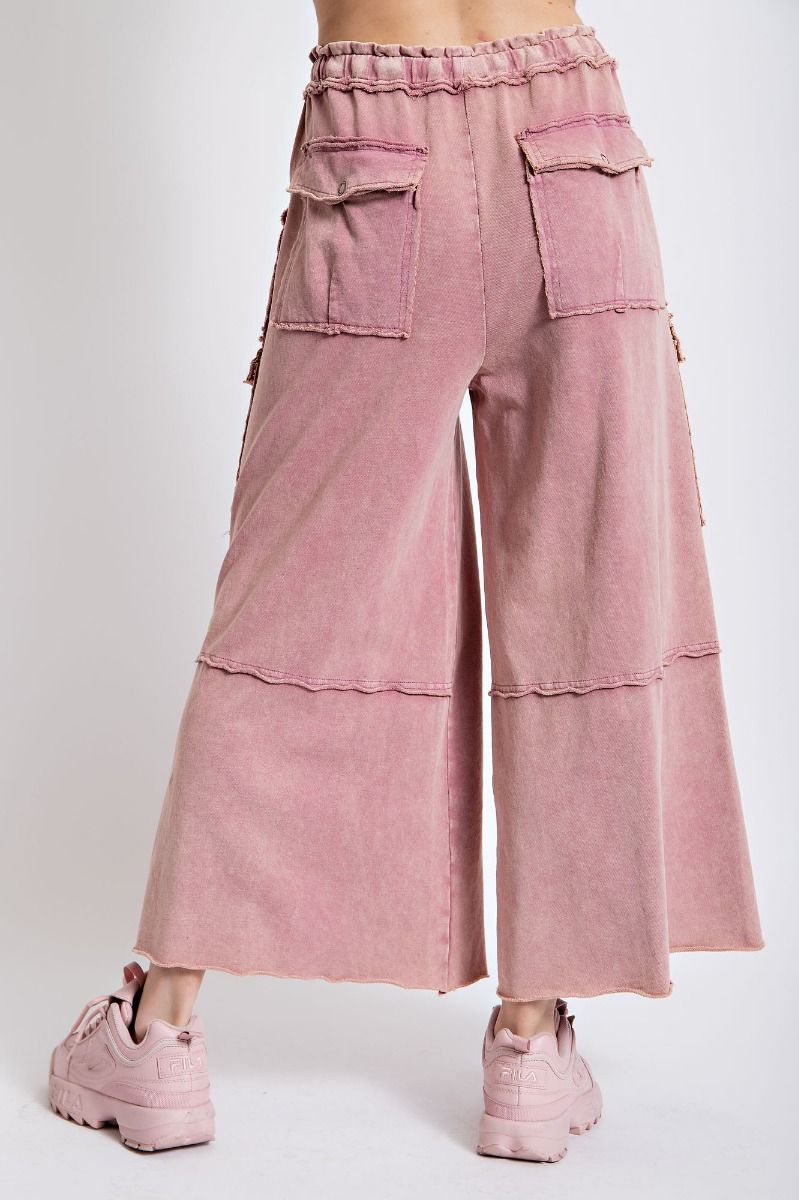 Feeling Good wide leg terry knit pants