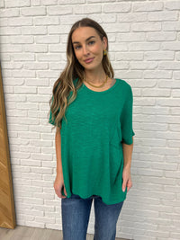 Basically Flowing Dolman Sleeve Top in Kelly Green