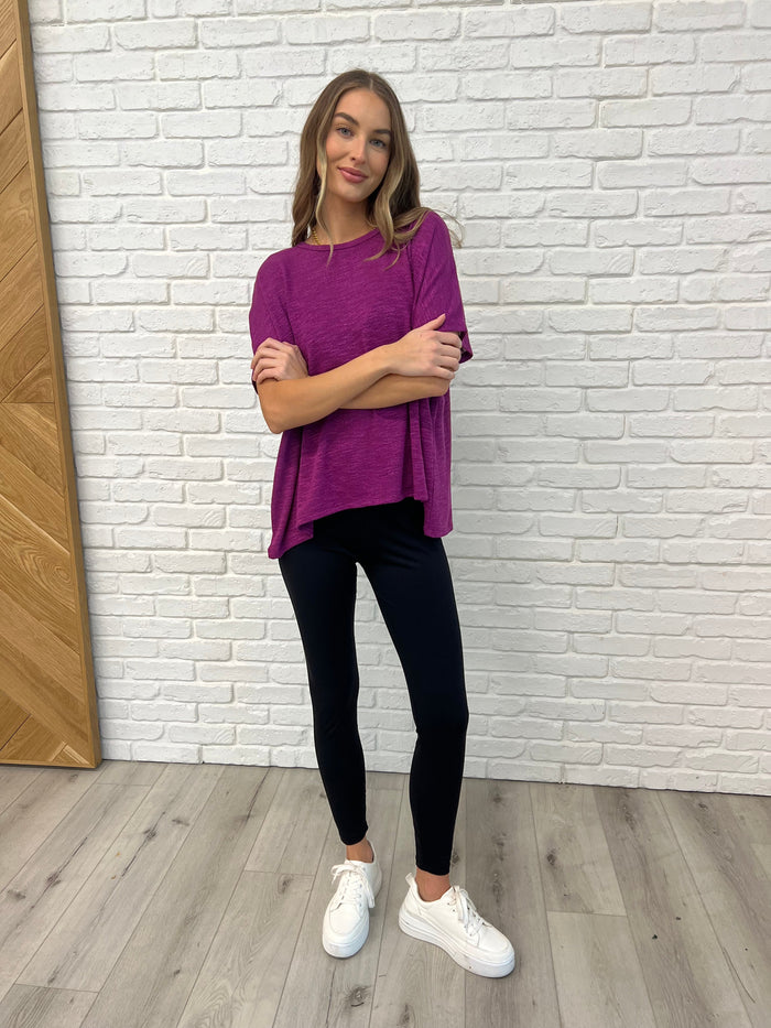 Basically Flowing Dolman Sleeve Top in Lt Plum