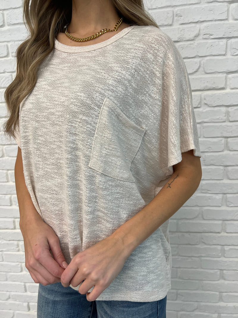 Basically Flowing Dolman Sleeve Top in Sand Beige