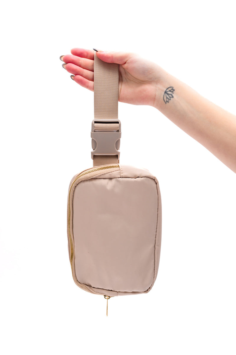 Everywhere I Go Crossbody Belt Bag in Khaki