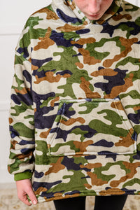 Kids Oversized Hoodie Blanket in Camo