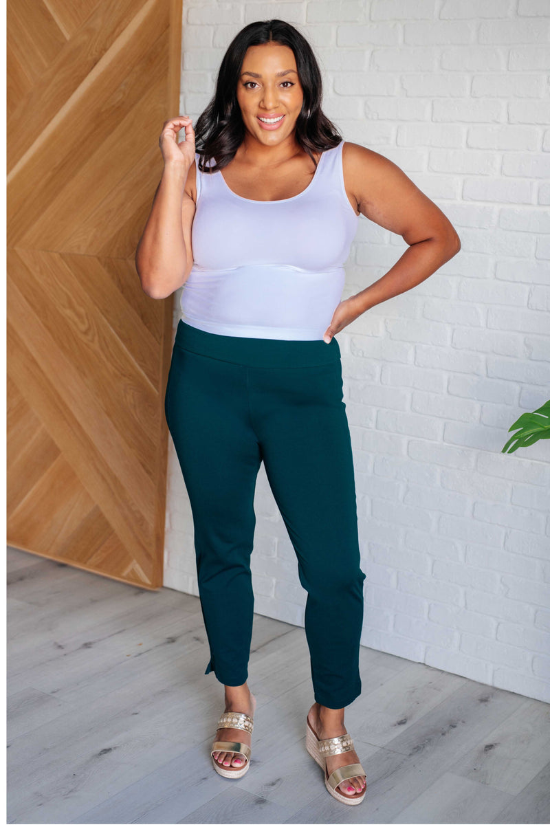 Magic Ankle Crop Skinny Pants in Hunter Green