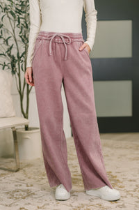 Nights Like This High Waist Palazzo Sweats in Light Rose