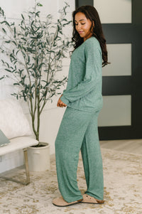 Seasonal Snooze Top and Bottom Set in Hunter Green