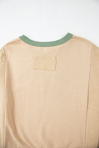 Parchment Star Patchwork Exposed Seam Oversized Sweatshirt