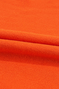 Russet Orange Solid Fleece Lined Drop Shoulder Terry Sweatshirt