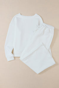 Multicolour Contrast Sleeve Color Block Pullover Shorts Textured Outfit