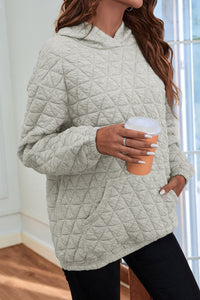 Sage Green Solid Quilted Pullover and Pants Outfit