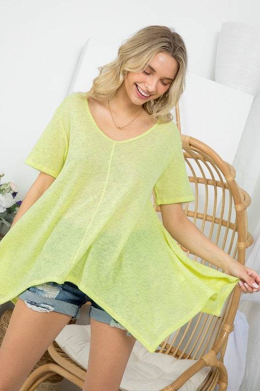 PLUS SOLID LOW GAUGE TUNIC TOP