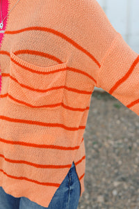 Multicolour Striped Color Block Loose Fit Knit Sweater