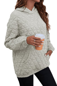 Sage Green Solid Quilted Pullover and Pants Outfit