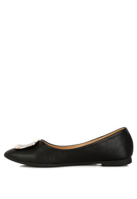 Karder Brooch Detail Ballet Flats