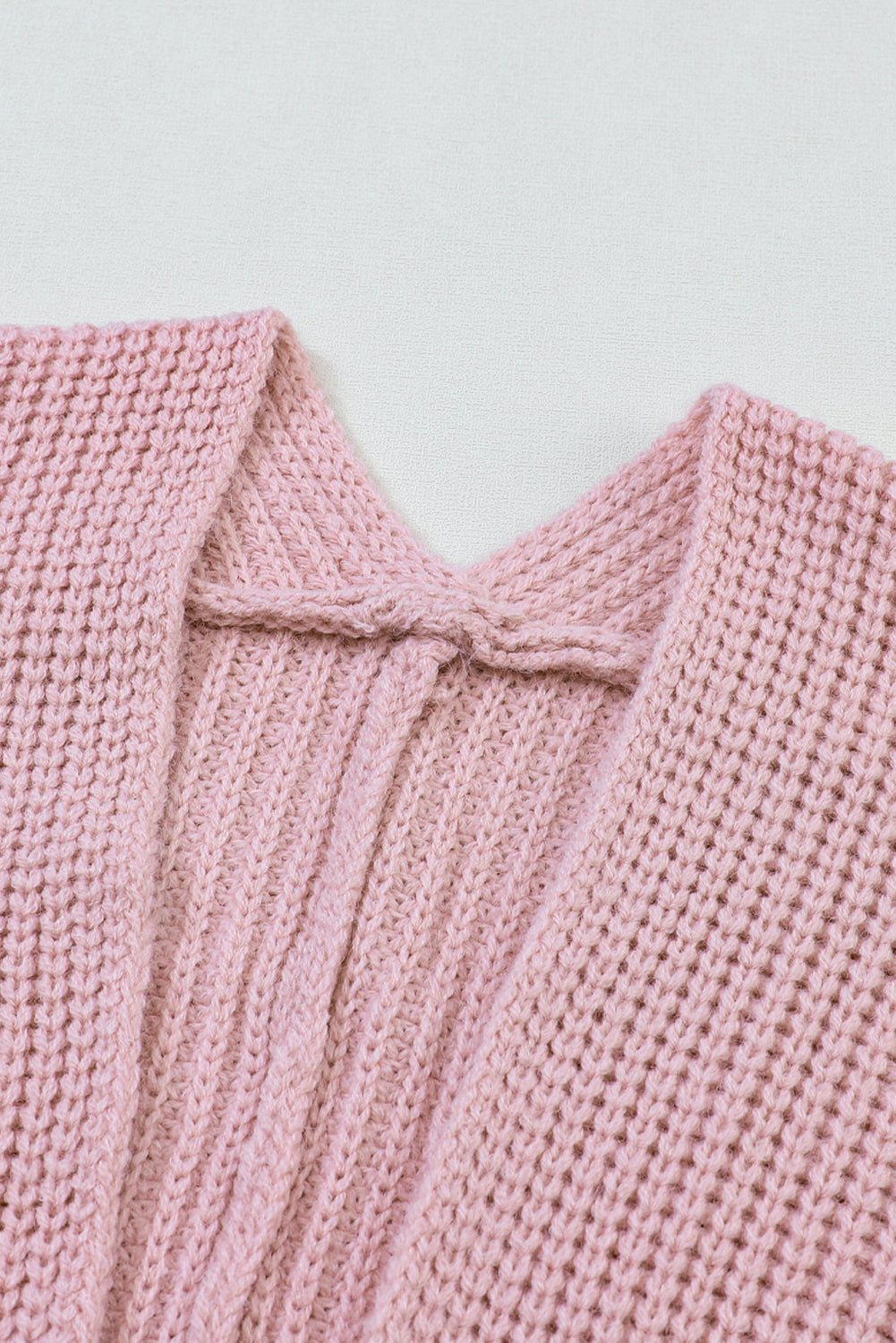 Pink Oversized Fold Over Sleeve Sweater Cardigan