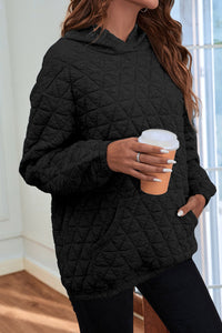 Sage Green Solid Quilted Pullover and Pants Outfit