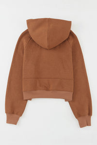 Pink Quarter Zip Kangaroo Pocket Hoodie