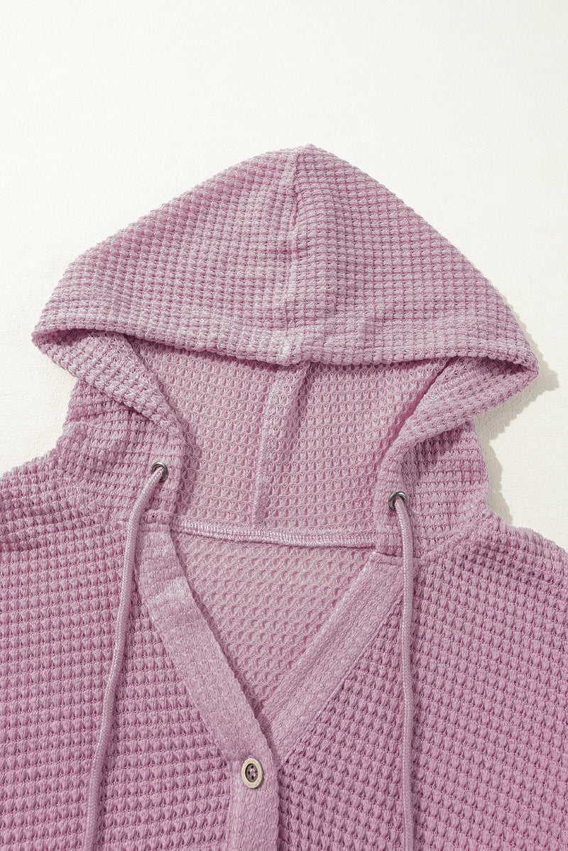 Plus Size Hooded Waffle Knit Top