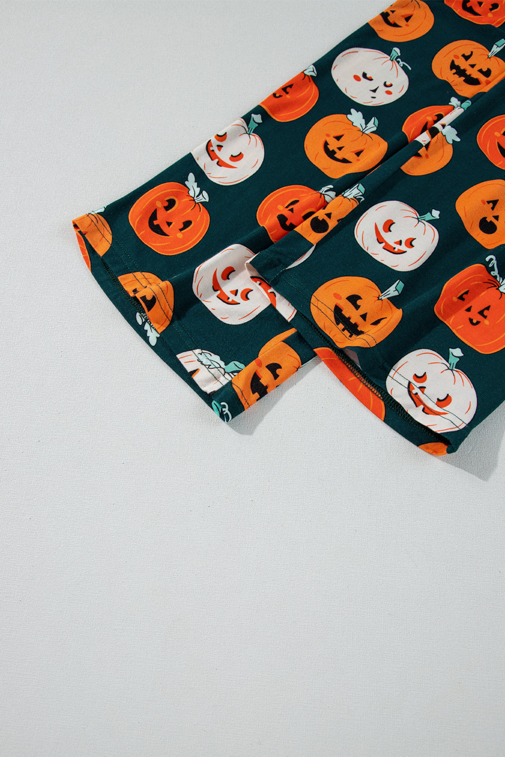 Orange Halloween Pattern Short Sleeve Shirt Pajama Set