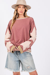 SAGE + FIG French Terry Star Applique Patch Sweatshirt