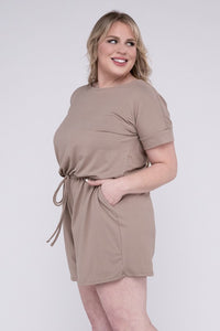 Plus Brushed DTY Romper with Pockets