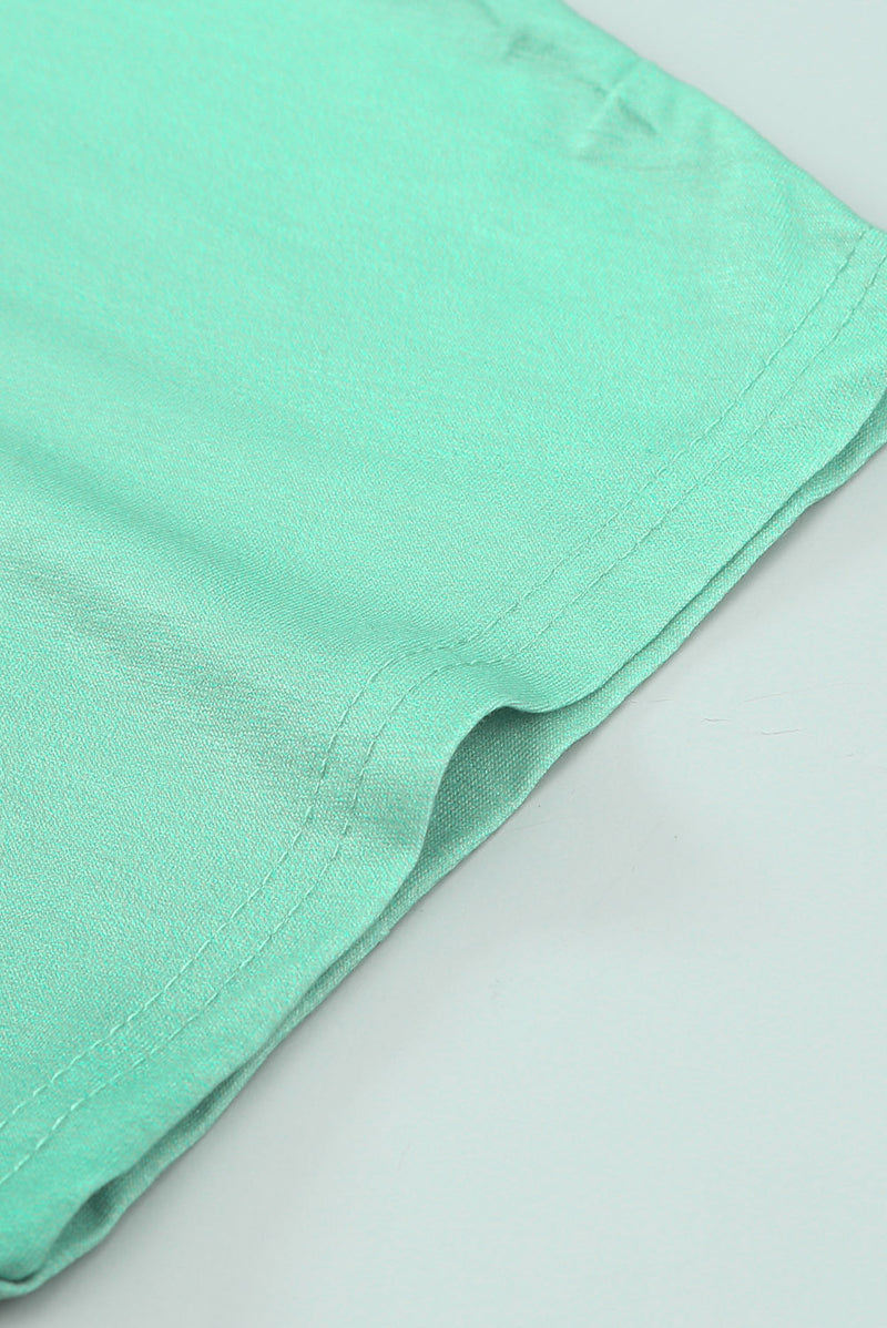 Green Gradient Color Short Sleeve T-Shirt with Pocket