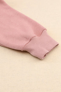 Pink Quarter Zip Kangaroo Pocket Hoodie